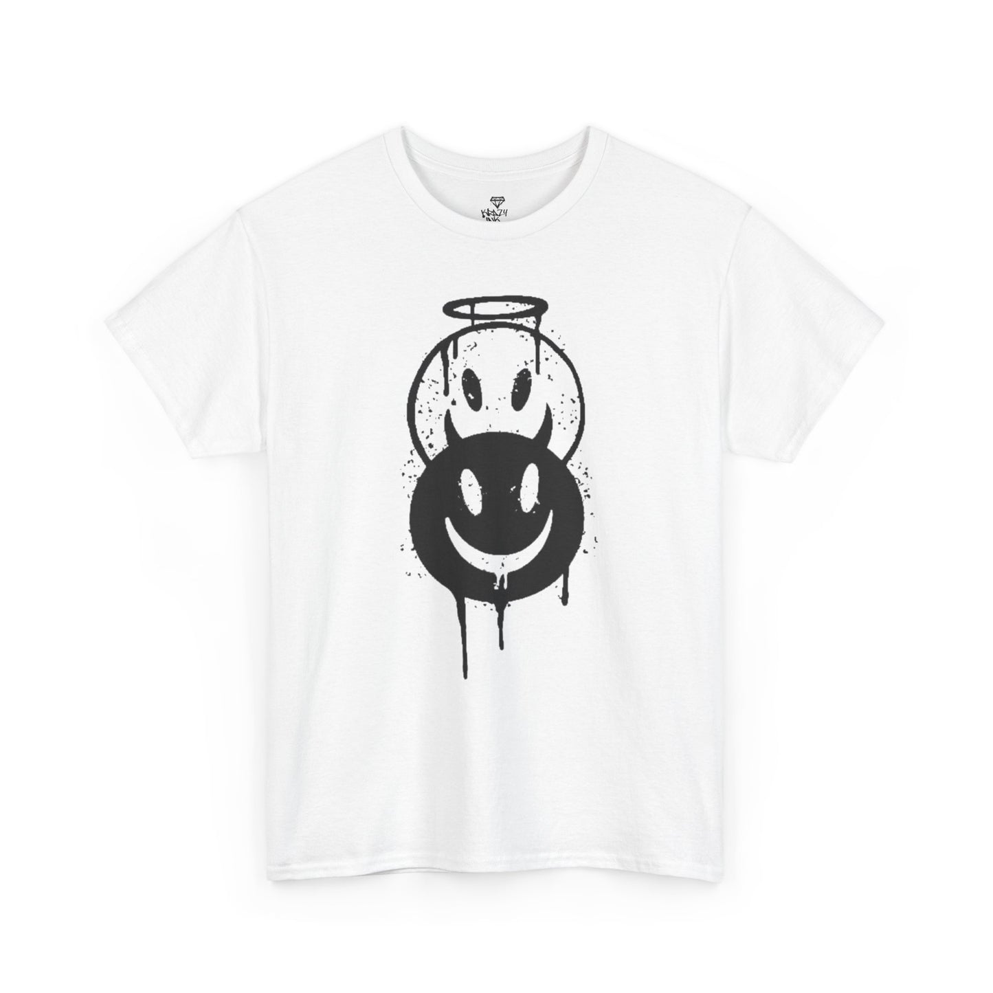 Smiley Halo Unisex Heavy Cotton Tee – Casual Streetwear