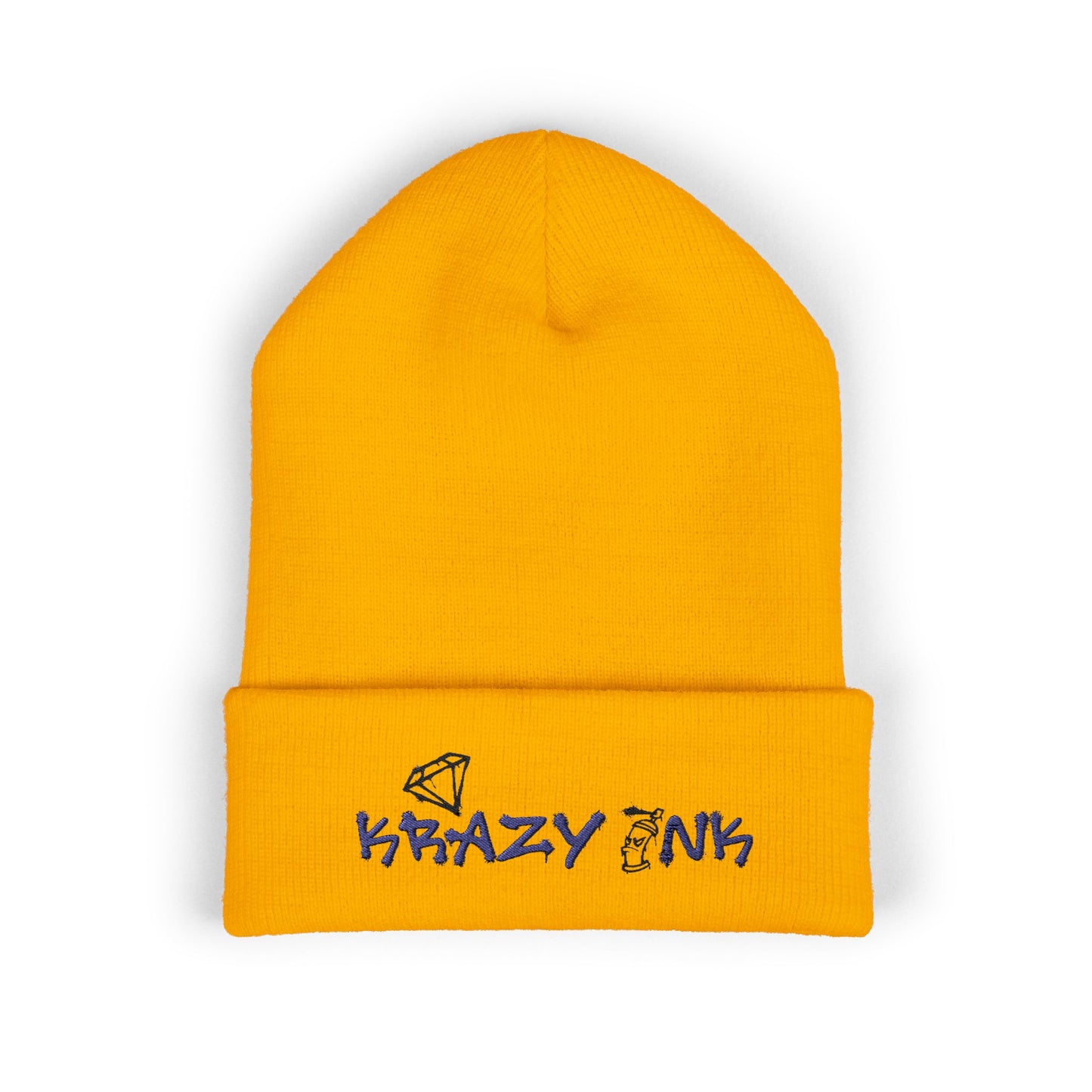 Embroidered Classic Beanie, Krazy Inkz Quality Hat, Winter Headwear, Stylish