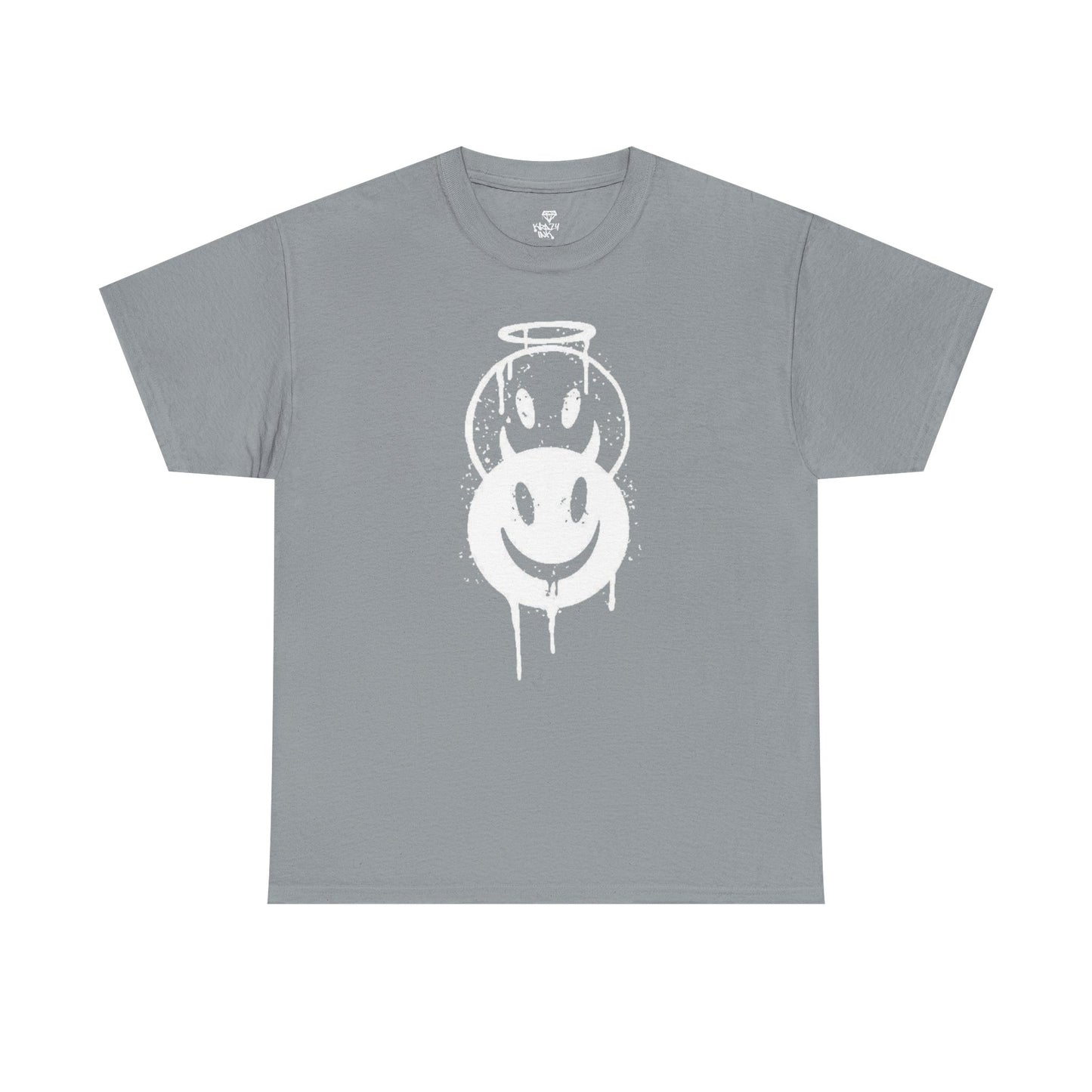Smiley Halo Unisex Heavy Cotton Tee – Casual Streetwear