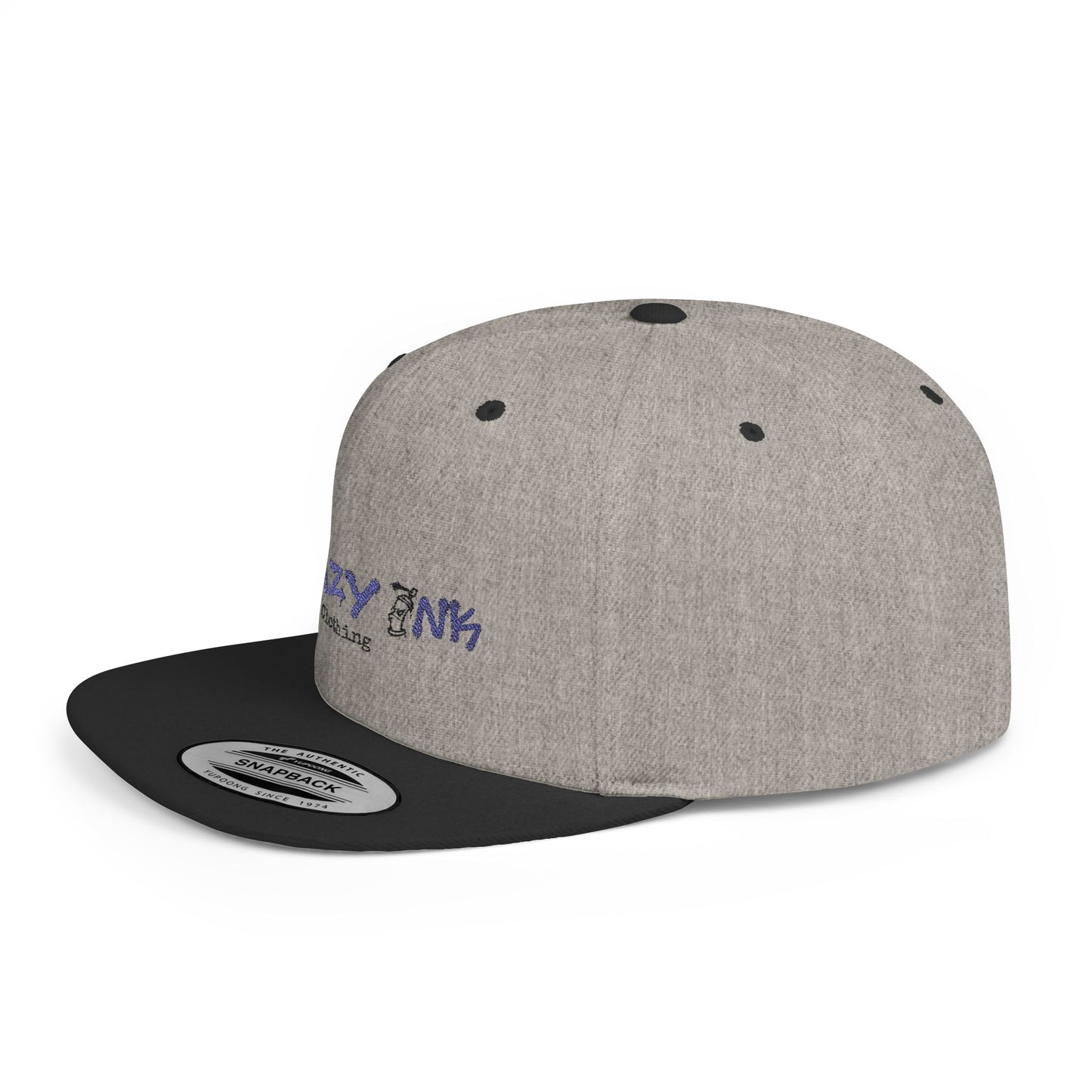 KRAZY INK Flat Bill Snapback Hat - Stylish White Cap for Trendsetters