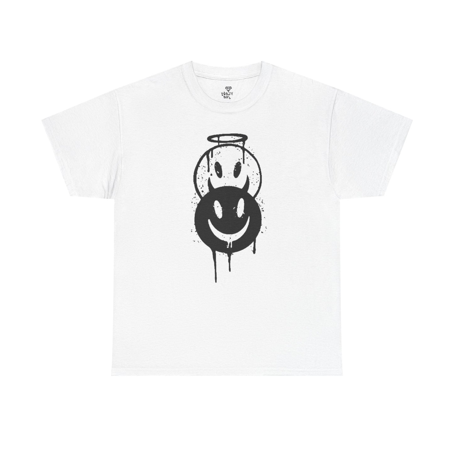 Smiley Halo Unisex Heavy Cotton Tee – Casual Streetwear