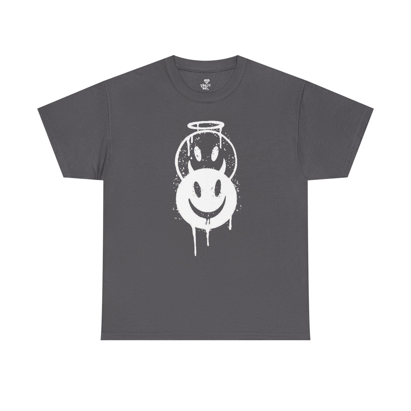 Smiley Halo Unisex Heavy Cotton Tee – Casual Streetwear