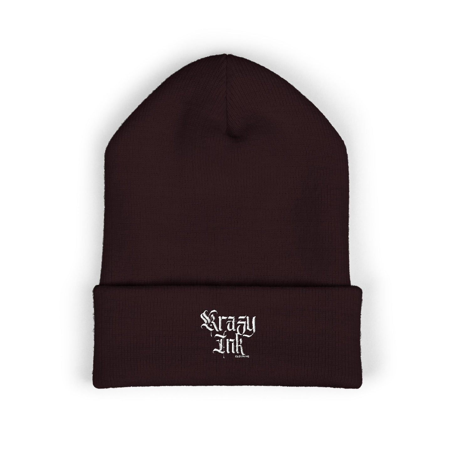 Embroidered Beanie, Krazy Inkz Quality Hat, Winter Headwear, Stylish