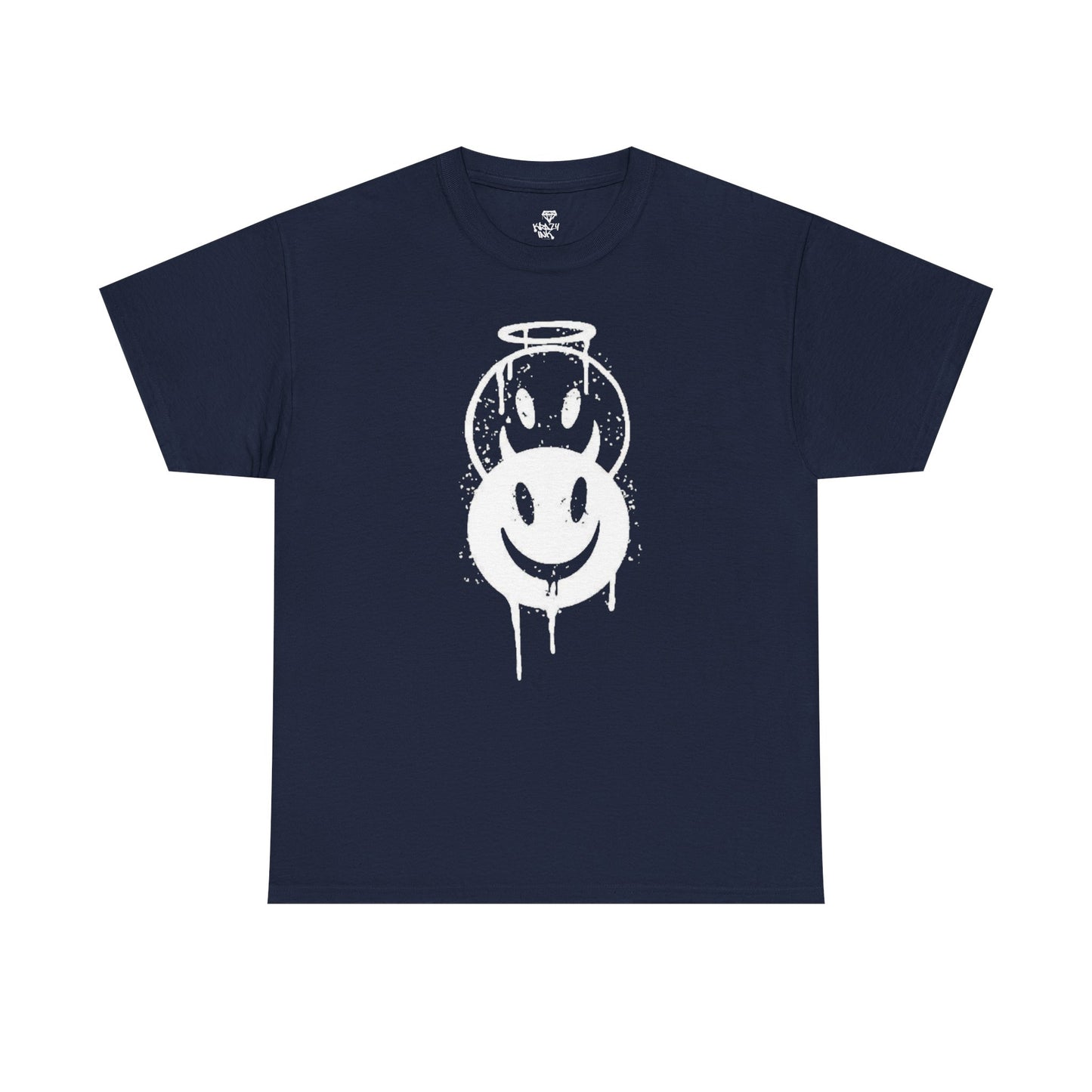 Smiley Halo Unisex Heavy Cotton Tee – Casual Streetwear