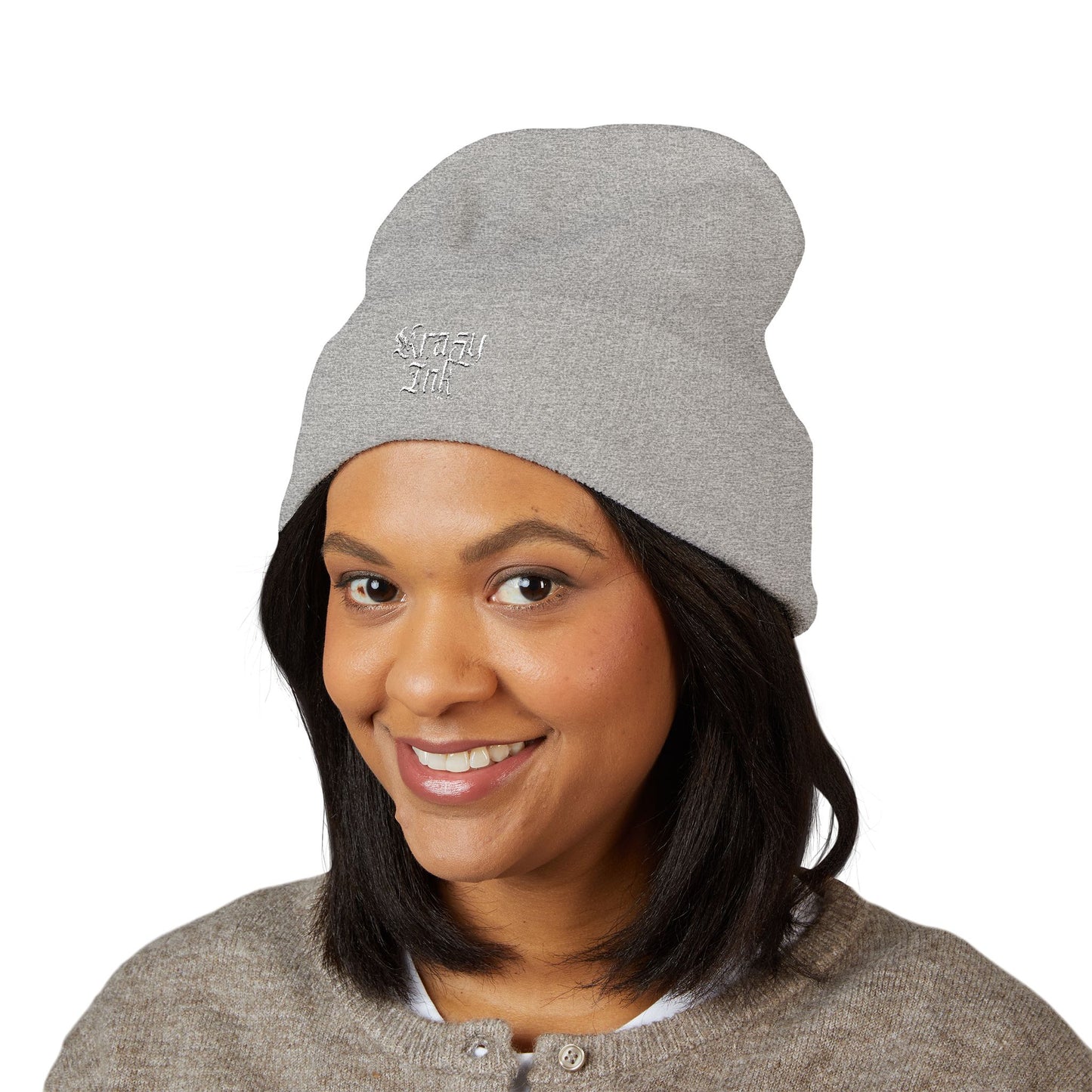 Embroidered Beanie, Krazy Inkz Quality Hat, Winter Headwear, Stylish