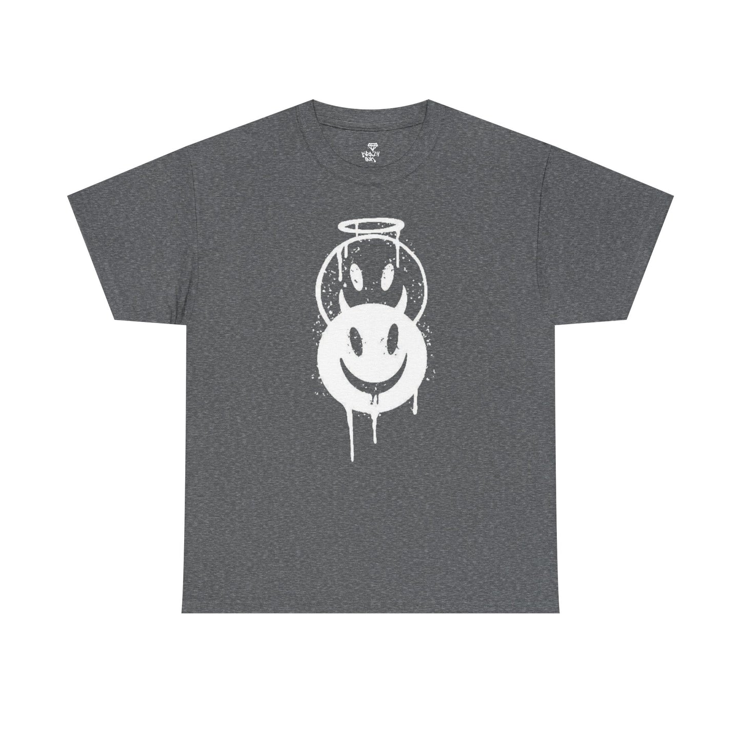Smiley Halo Unisex Heavy Cotton Tee – Casual Streetwear