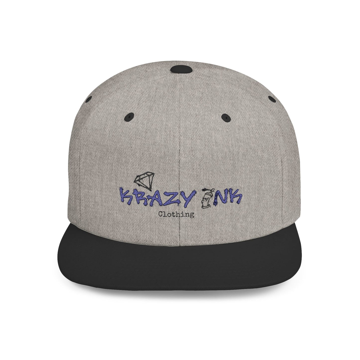 KRAZY INK Flat Bill Snapback Hat - Stylish White Cap for Trendsetters