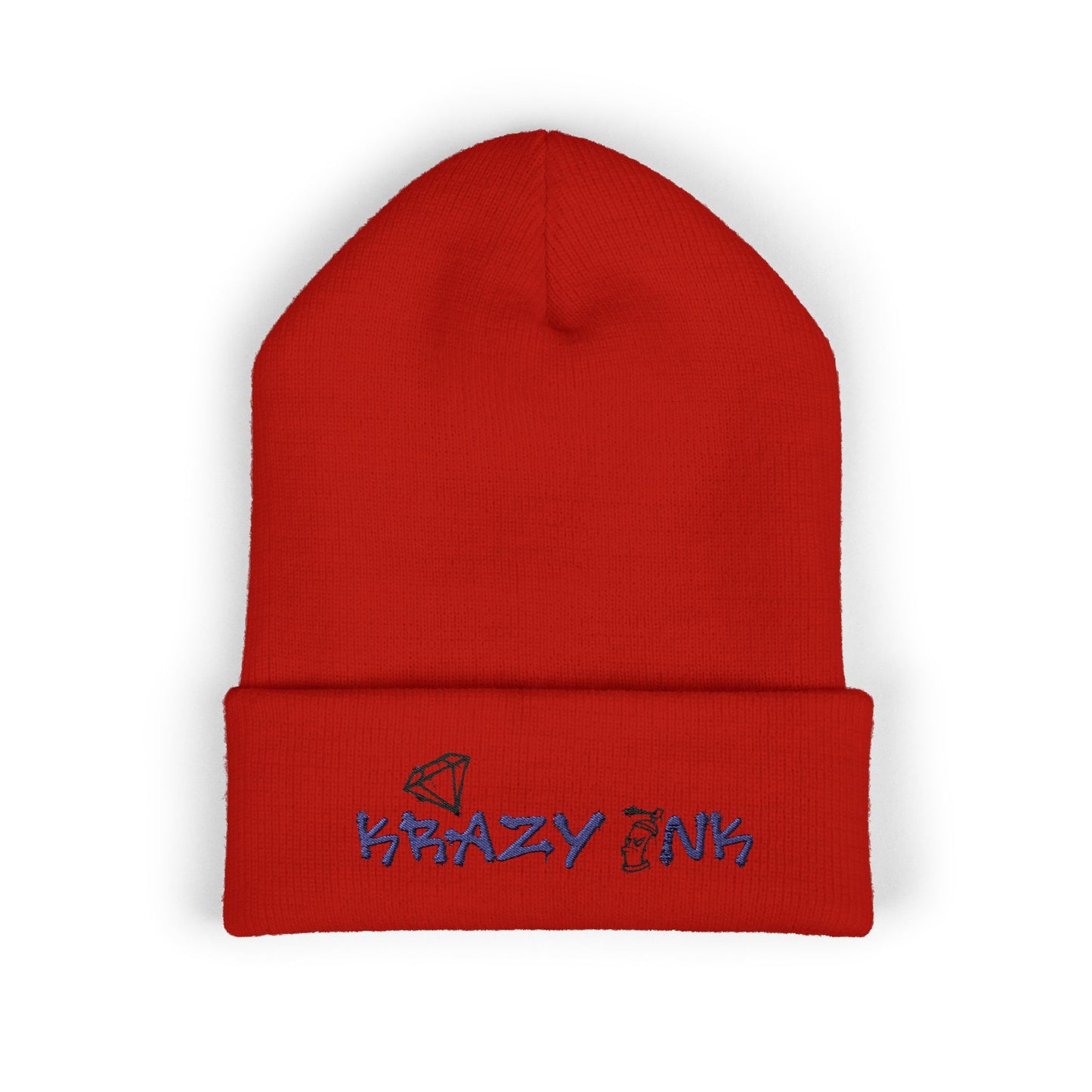 Embroidered Classic Beanie, Krazy Inkz Quality Hat, Winter Headwear, Stylish
