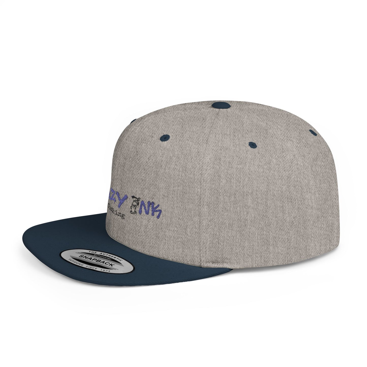 KRAZY INK Flat Bill Snapback Hat - Stylish White Cap for Trendsetters