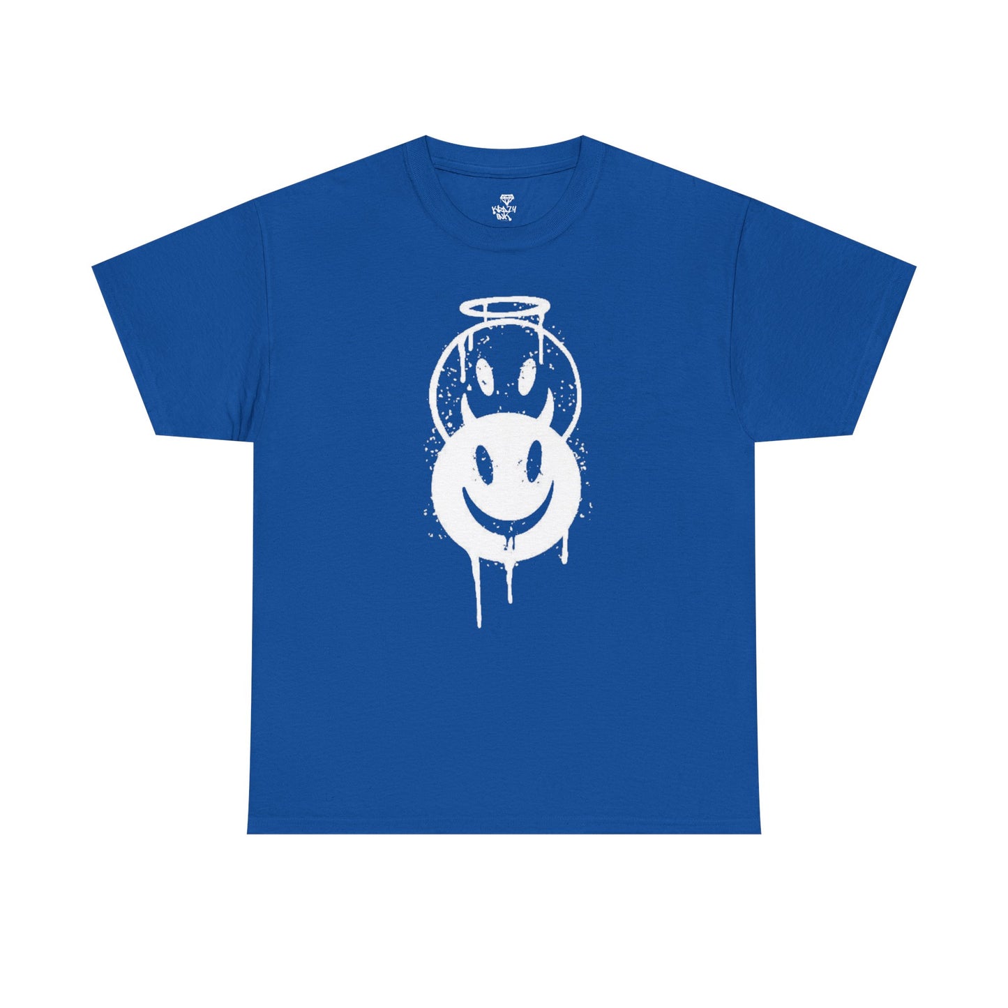 Smiley Halo Unisex Heavy Cotton Tee – Casual Streetwear