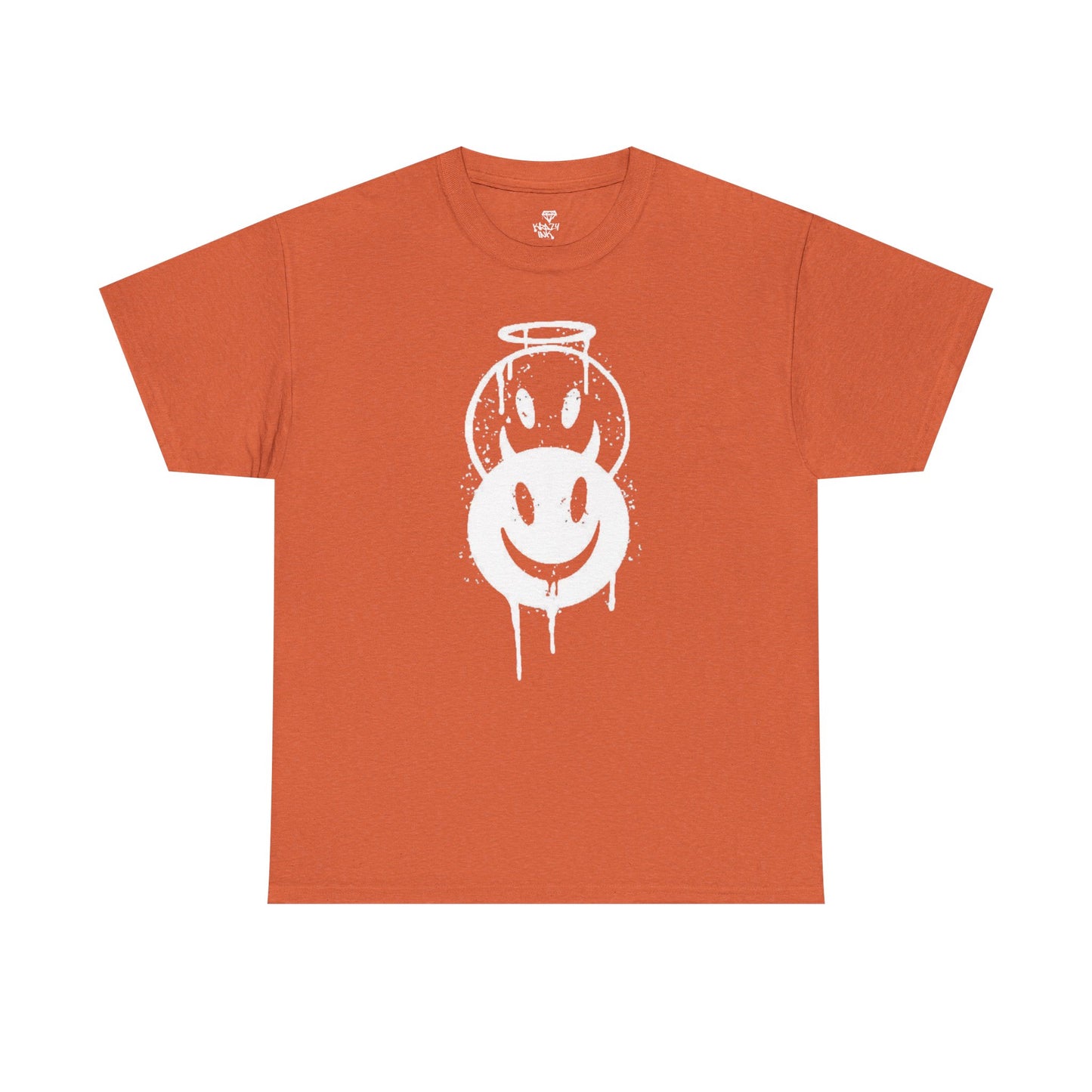 Smiley Halo Unisex Heavy Cotton Tee – Casual Streetwear