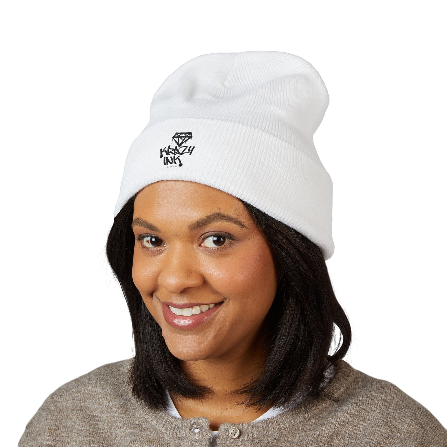 Embroidered Beanie, Krazy Inkz Quality Hat, Winter Headwear, Stylish