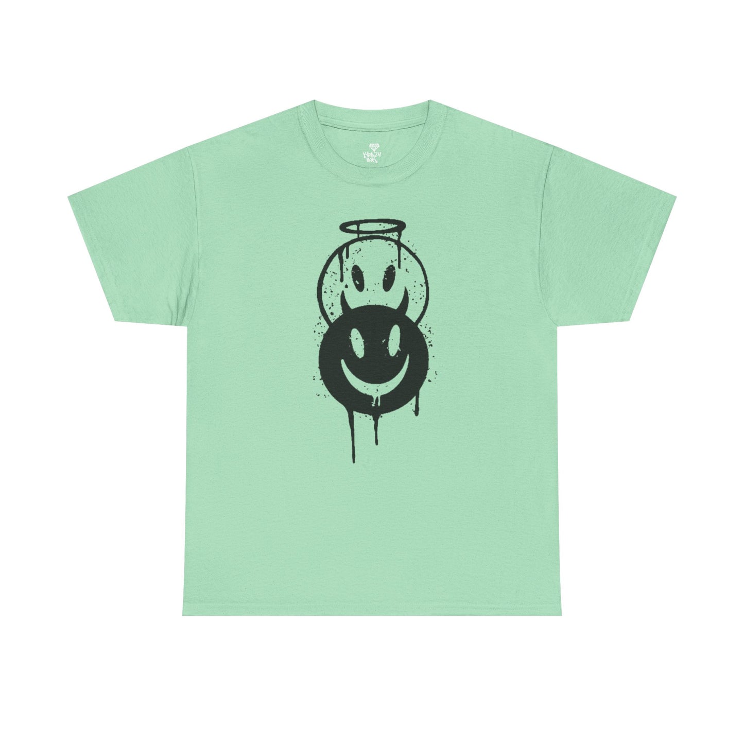 Smiley Halo Unisex Heavy Cotton Tee – Casual Streetwear