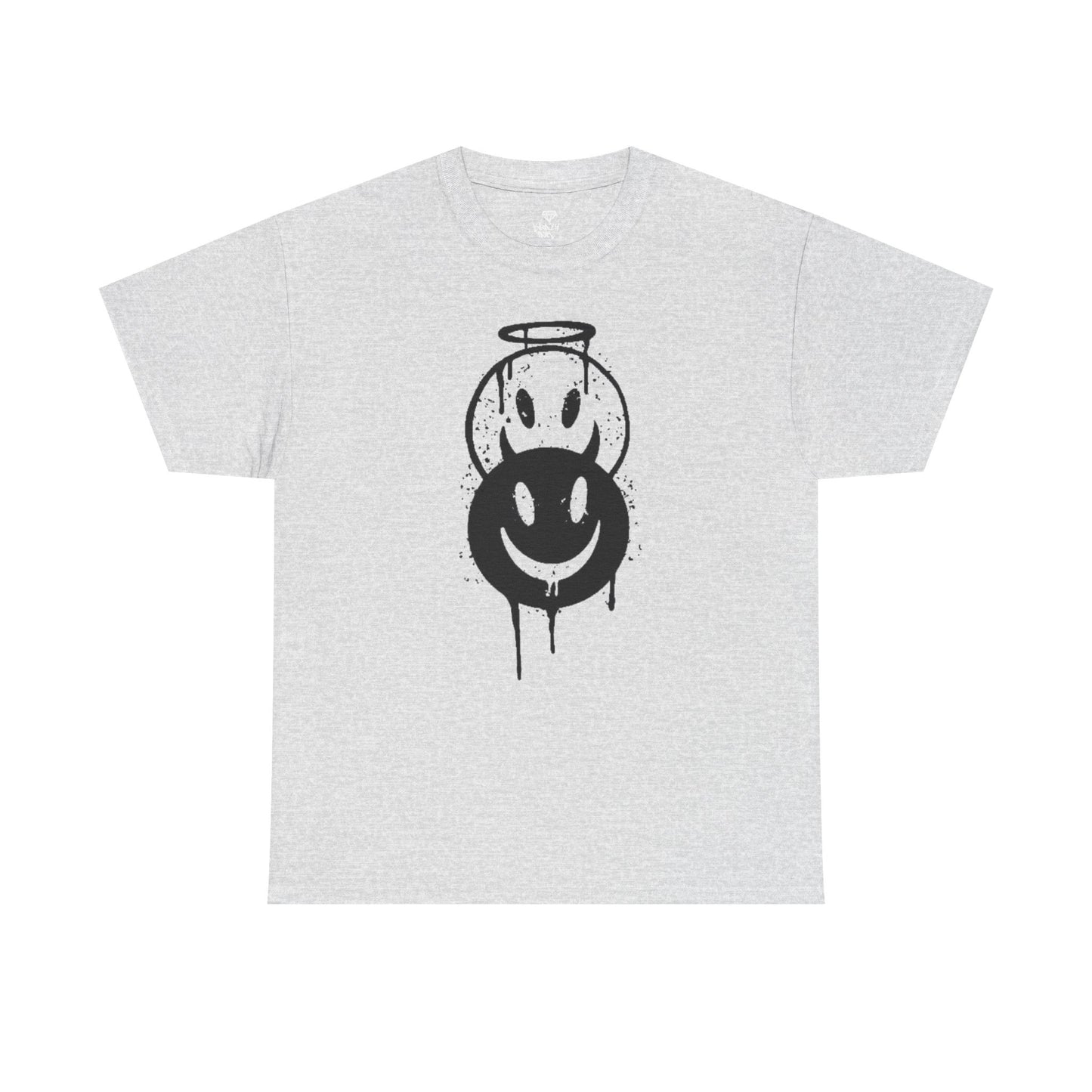 Smiley Halo Unisex Heavy Cotton Tee – Casual Streetwear