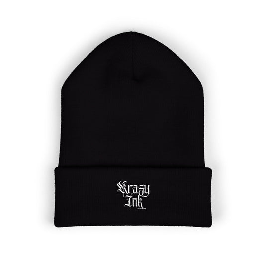 Embroidered Beanie, Krazy Inkz Quality Hat, Winter Headwear, Stylish