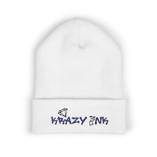 Embroidered Classic Beanie, Krazy Inkz Quality Hat, Winter Headwear, Stylish