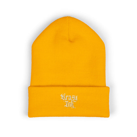 Embroidered Beanie, Krazy Inkz Quality Hat, Winter Headwear, Stylish