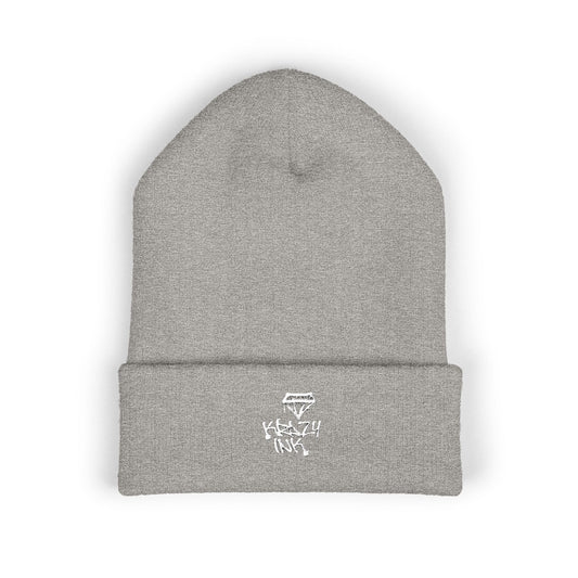 Embroidered Beanie, Krazy Inkz Quality Hat, Winter Headwear, Stylish