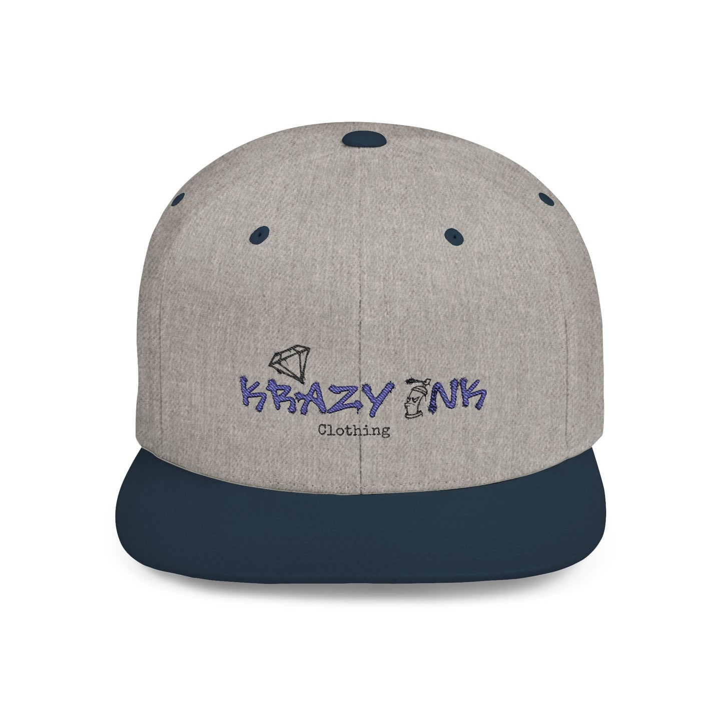 KRAZY INK Flat Bill Snapback Hat - Stylish White Cap for Trendsetters